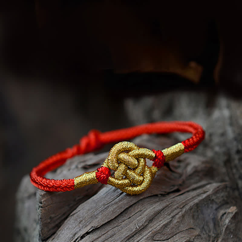 Handgefertigtes schlichtes Design chinesisches Knoten-Glücks-Stärke-Geflecht-Schnur-Armband