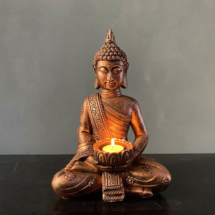 Buddha Stones Tibetischer Buddha Segen Dekoration Kerzenständer