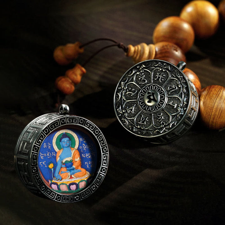 Tibet handgemachte Medizin Buddha Zakiram Göttin des Reichtums grüne Tara Mantra Lotus Thangka Charm Zubehör