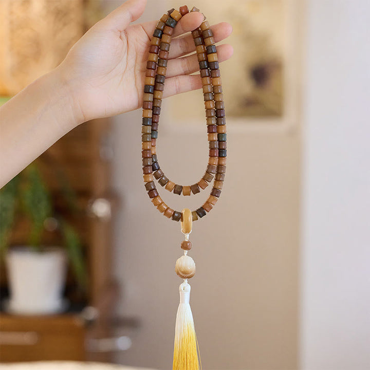 Buddha Stones, 108 Mala-Perlen, Bodhi-Samen, Buddha-Hand, Lotus, graviertes Harmonie-Armband