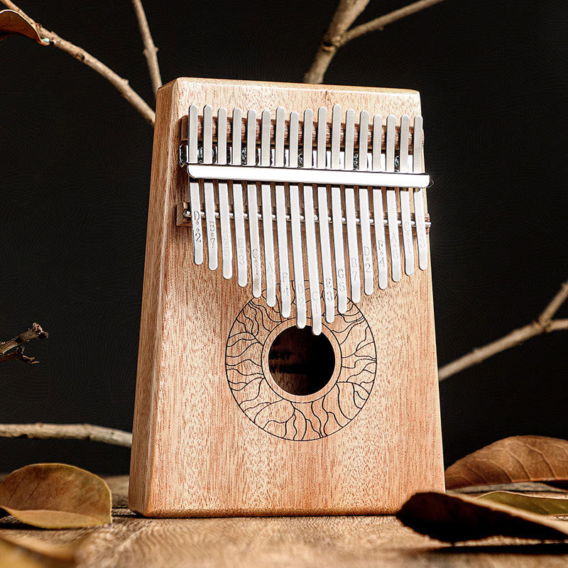 Buddha Stones Kalimba 17/21 Tasten Daumenklavier, Lotus-Design, tragbares Fingerklavier