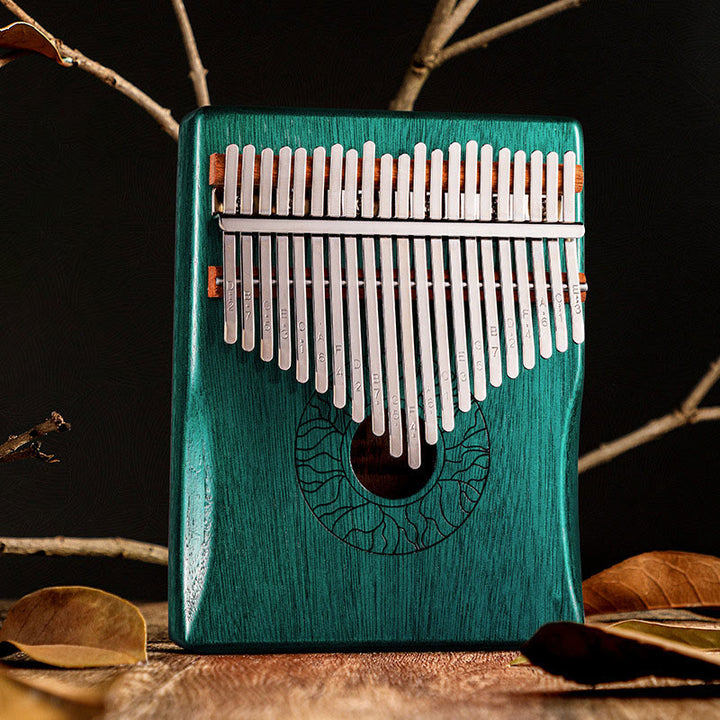 Buddha Stones Kalimba 17/21 Tasten Daumenklavier, Lotus-Design, tragbares Fingerklavier