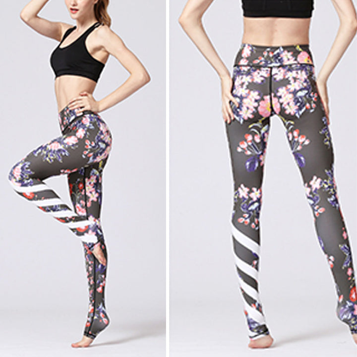 Buddha Stones Lotusblume Blumendruck Design Hose Sport Fitness Yoga Leggings Damen Yogahose