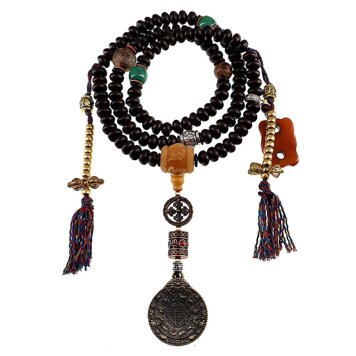 Tibet 108 Mala Perlen Lila Bodhi Samen Bagua Vajra Glücksgefühl Armband