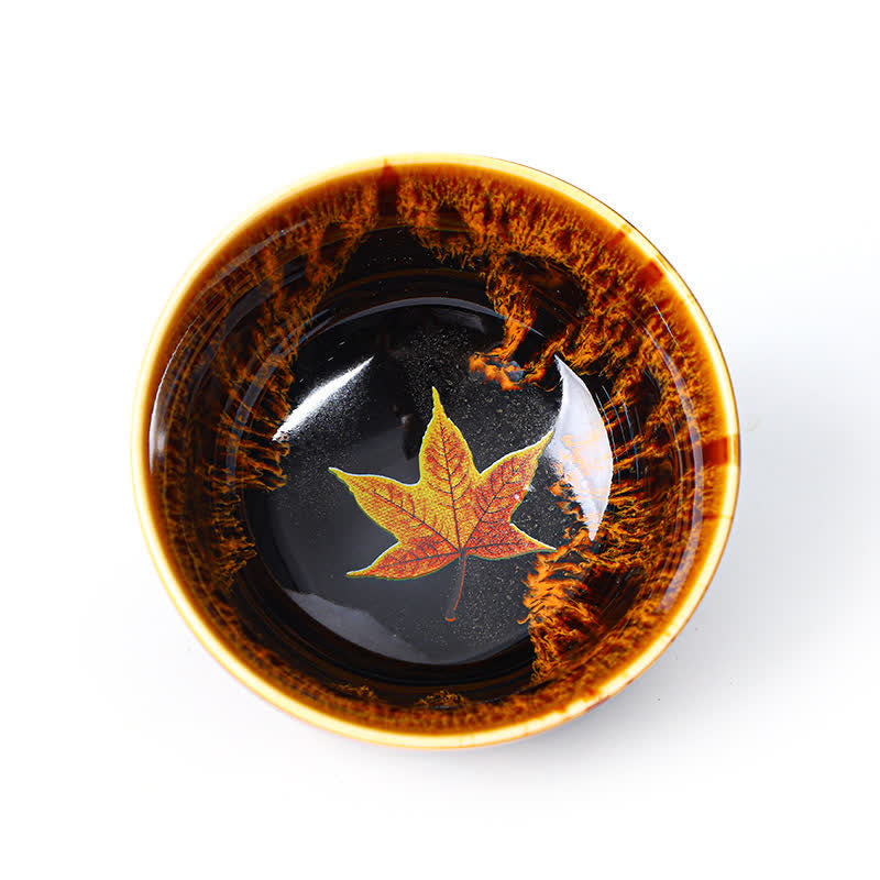 Buddha Stones Maple Leaf Bunte Keramik Teetasse Home Teetassen