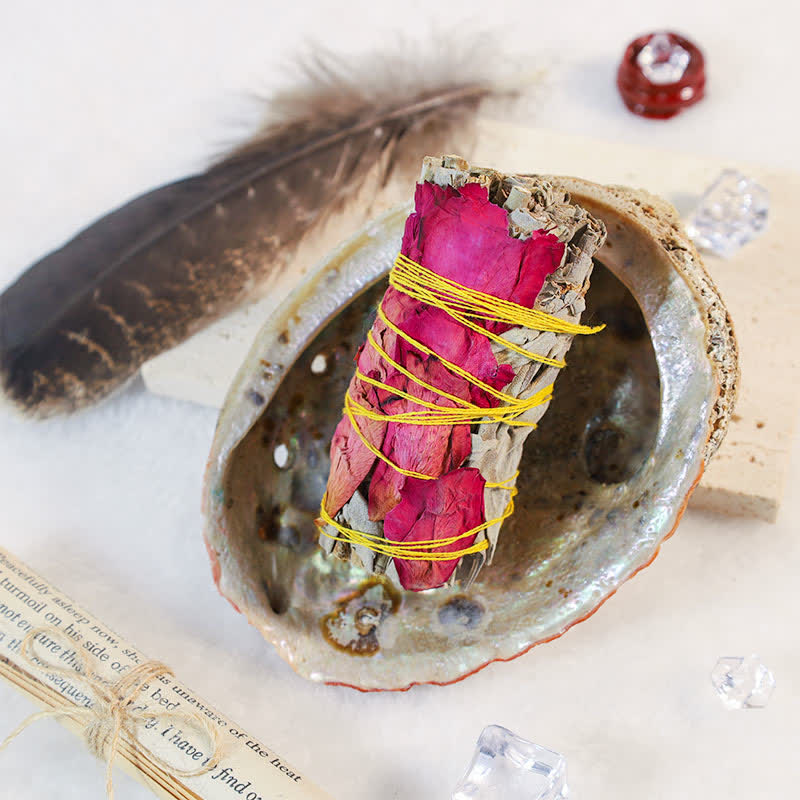 Buntes Räucherstäbchen mit Gänseblümchen und roten Rosenblüten für Zuhause, Reinigung, Räucherstäbchen, Heilung, Meditation, Räucherstäbchen, Rituale-Set