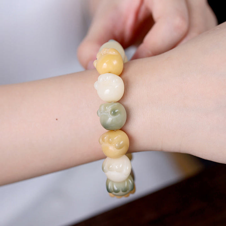 Buddha Stones Mehrschichtiges Bodhi-Samen-Armband mit niedlicher Katzenpfote und ruhiger Harmonie