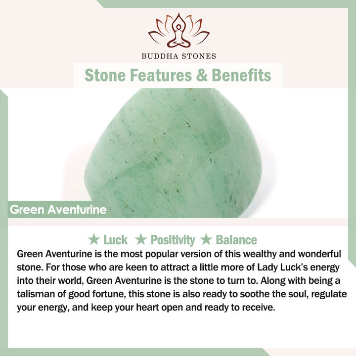 Buddha Stones Grünes Aventurin-Glücksperlen-Quastenarmband