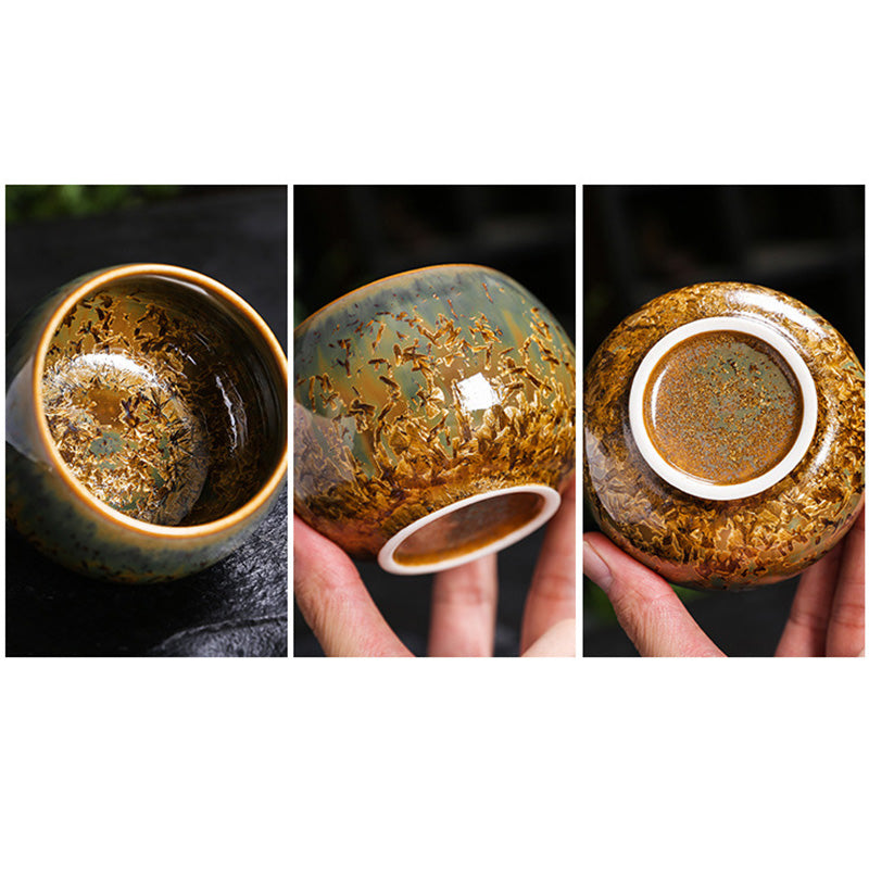 Bunte braune Keramik-Teetasse mit Buddha Stonesn, Kung-Fu-Teetasse