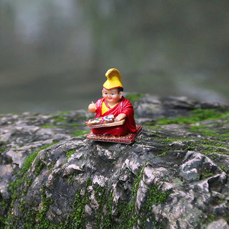 Buddha Stones, handbemalt, tibetische Lama-Figuren, geschnitzt, kreative Dekoration für Zuhause, Büro, Auto