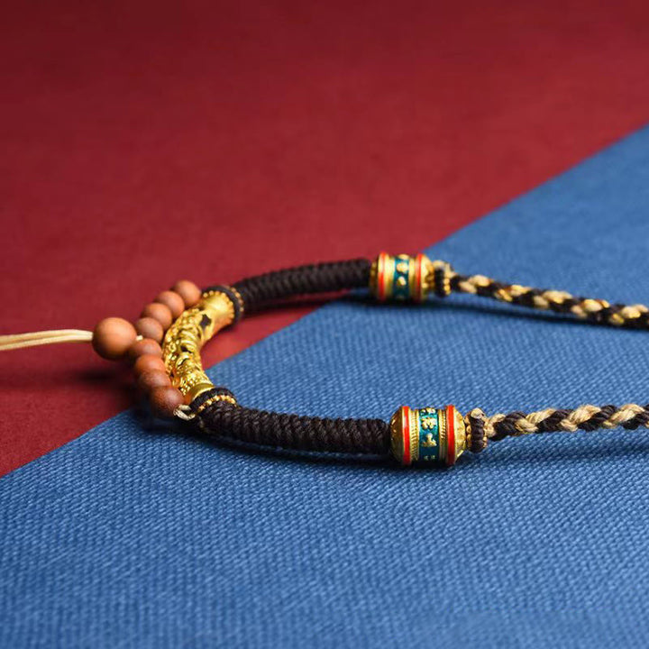 Buddha Stones, tibetischer handgefertigter King-Kong-Knoten, Om Mani Padme Hum, Gebetsmühle, Halsketten-Anhänger