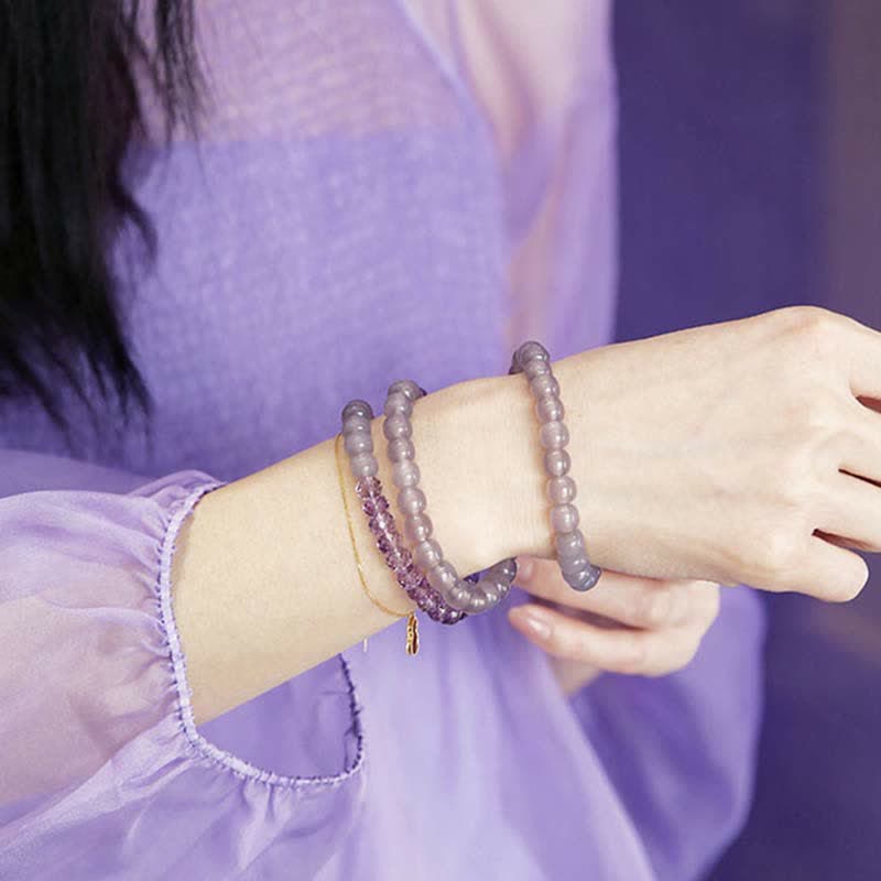 Natürliches Amethyst-Kristall-Meditations-Heilarmband