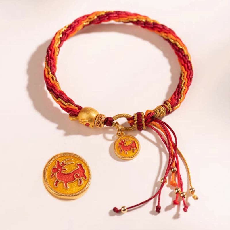 Buddha Stones, chinesisches Sternzeichen, handgefertigt, Koi-Fisch, Schnurschutz, Reinkarnationsknoten, geflochtenes Armband