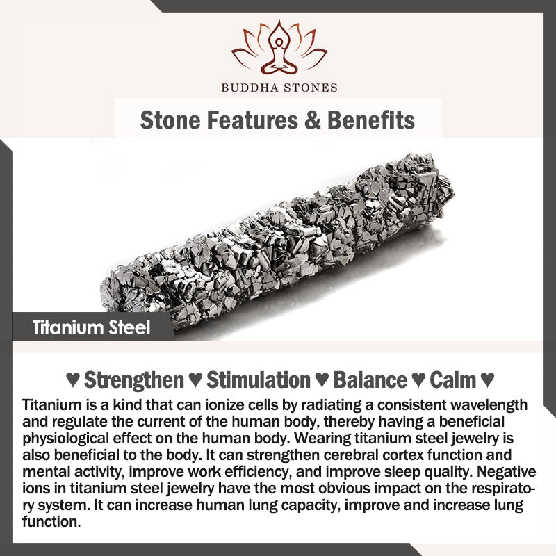 Buddha Stones Drache geschnitzt Schutz Stärke Titan Stahlring
