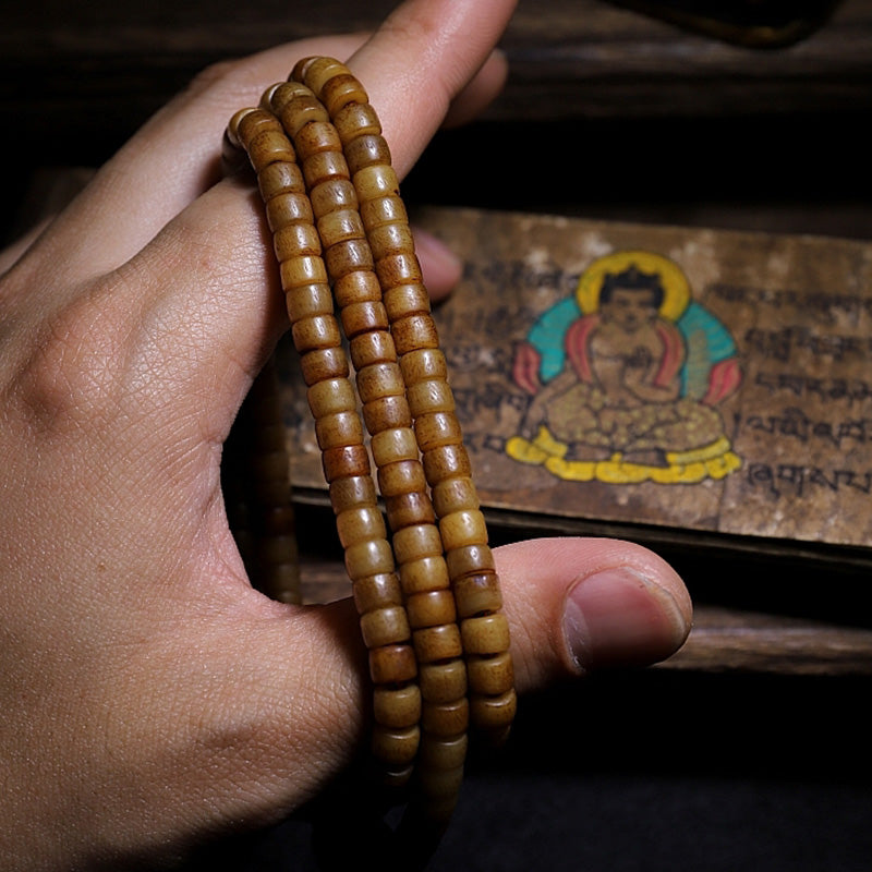 Tibet 108 Mala Perlen Yak Knochen Bernstein Balance Armband