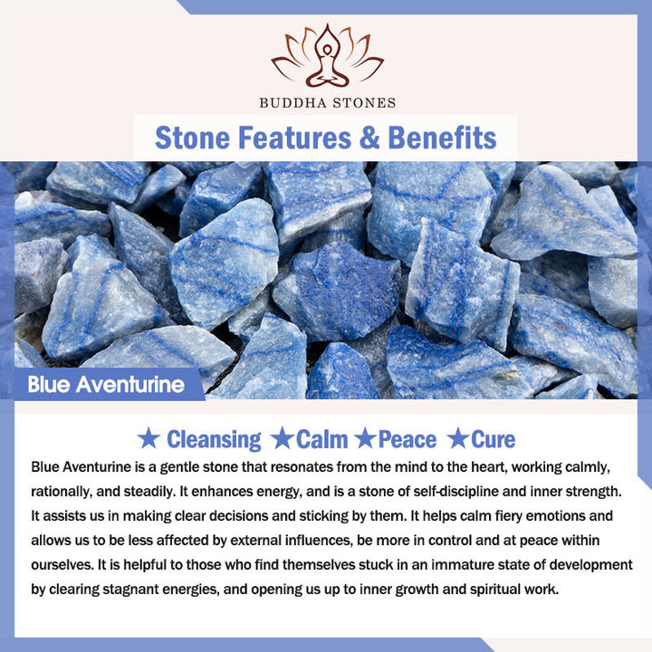 Buddha Stones natürliches blaues Aventurin-Lotus-Friedens-Halsketten-Armband