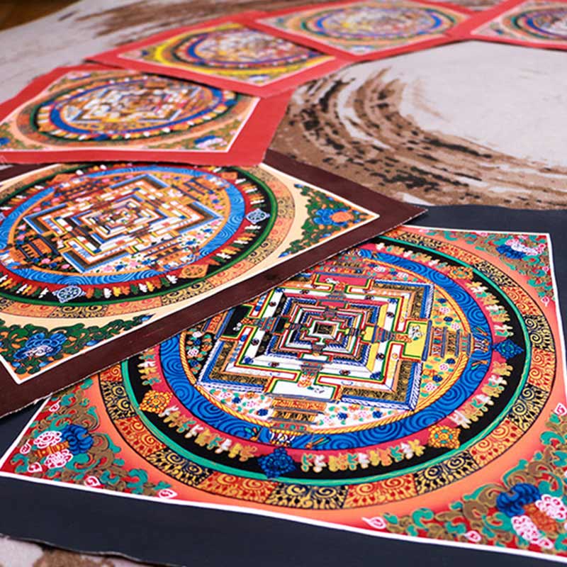 Tibetische handgefertigte Thangka-Mandala-Malerei, Blindbox, zufälliges Farbmuster