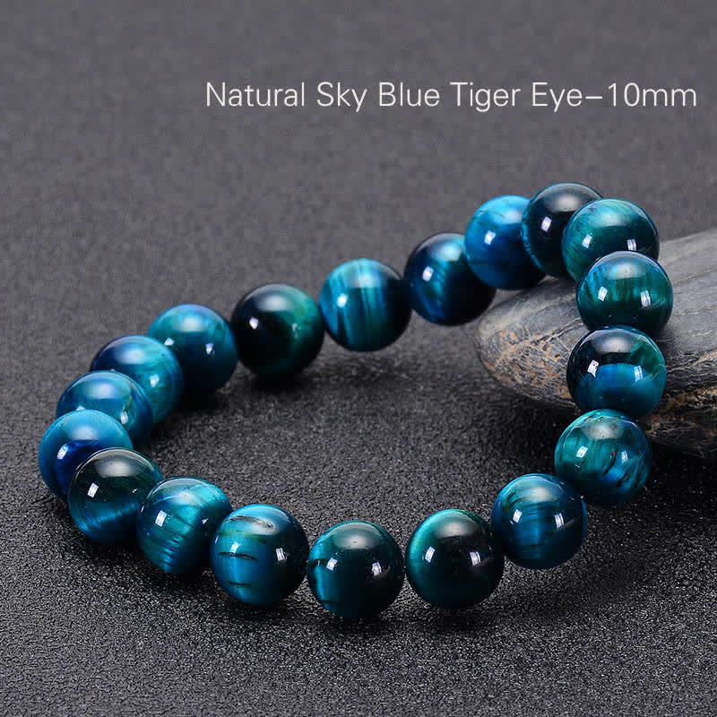 Buddha Stones Blaues Tiger-Augenschutz-Armband