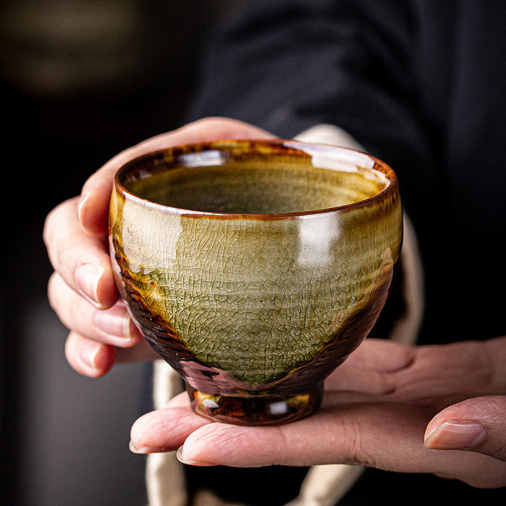 Buddha Stones Retro Brown Kiln Change Keramik Teetasse Kung Fu Teetasse