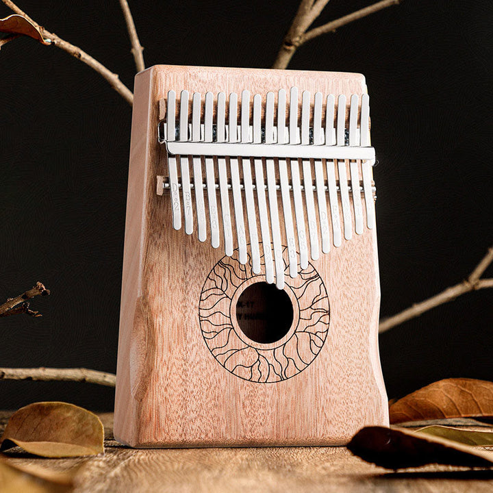 Buddha Stones Kalimba 17/21 Tasten Daumenklavier, Lotus-Design, tragbares Fingerklavier