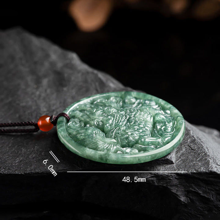 Buddha Stones Natürliche Jade Kirin Fülle String Halskette Anhänger