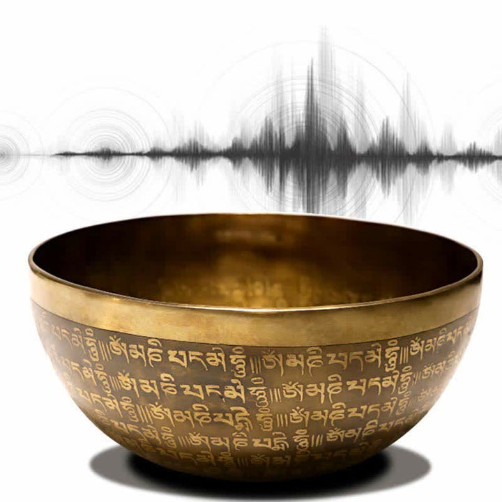 Handgefertigte Sutra-Klangschale für Heilung und Meditation. Klangschalen-Set mit positiver Energie