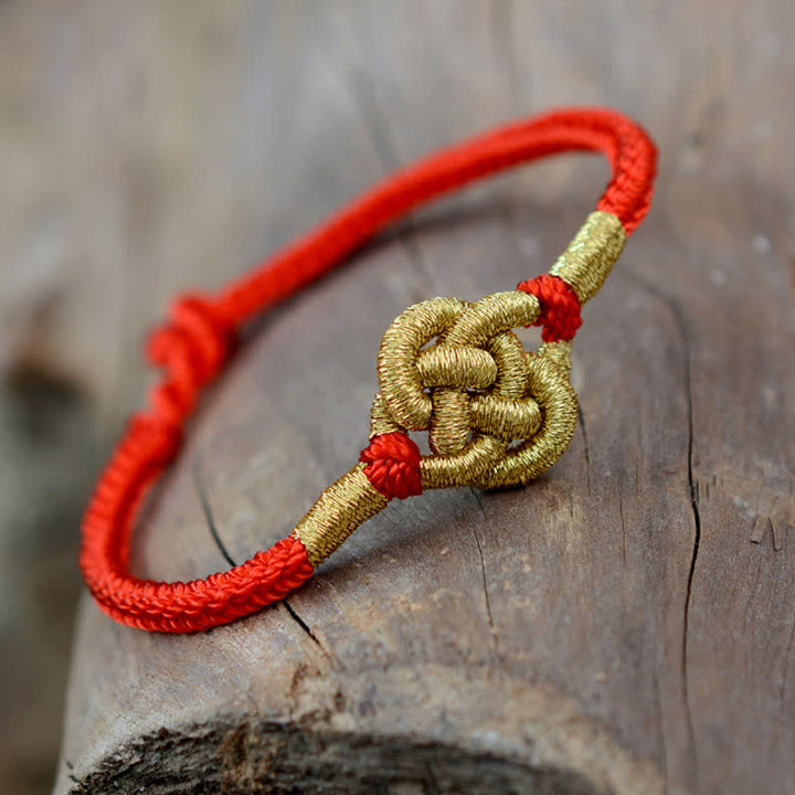 Handgefertigtes schlichtes Design chinesisches Knoten-Glücks-Stärke-Geflecht-Schnur-Armband