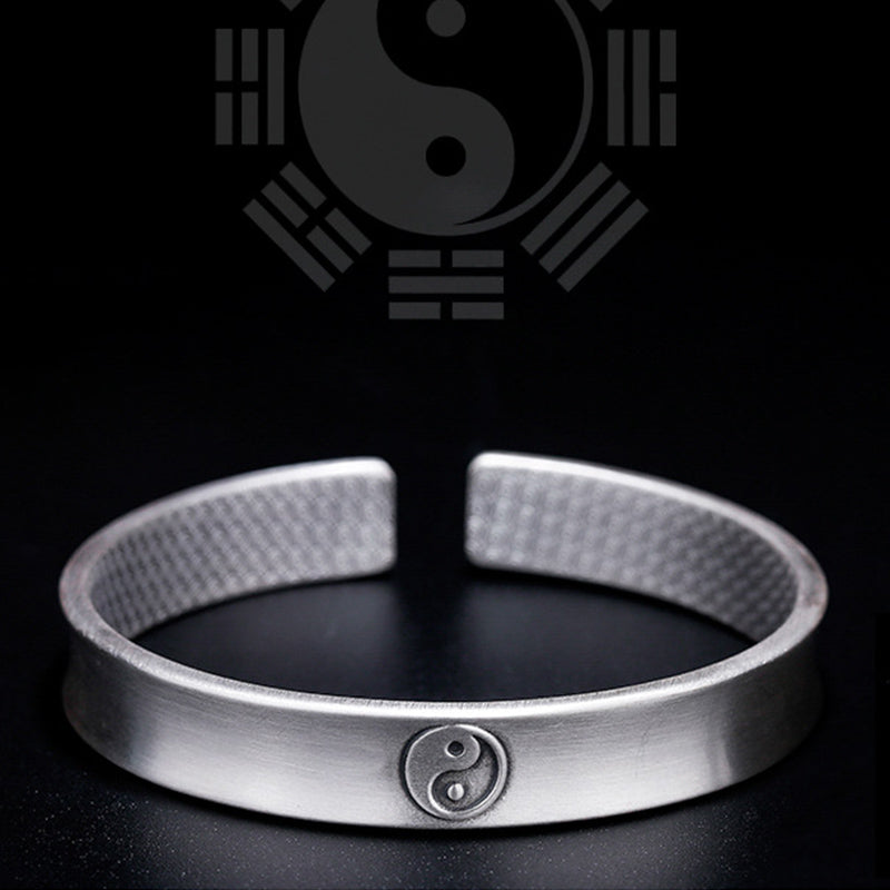 Armband mit Buddha Stonesn, 999er-Sterlingsilber, Yin-Yang-glücksverheißende Wolken, Gleichgewicht, Harmonie