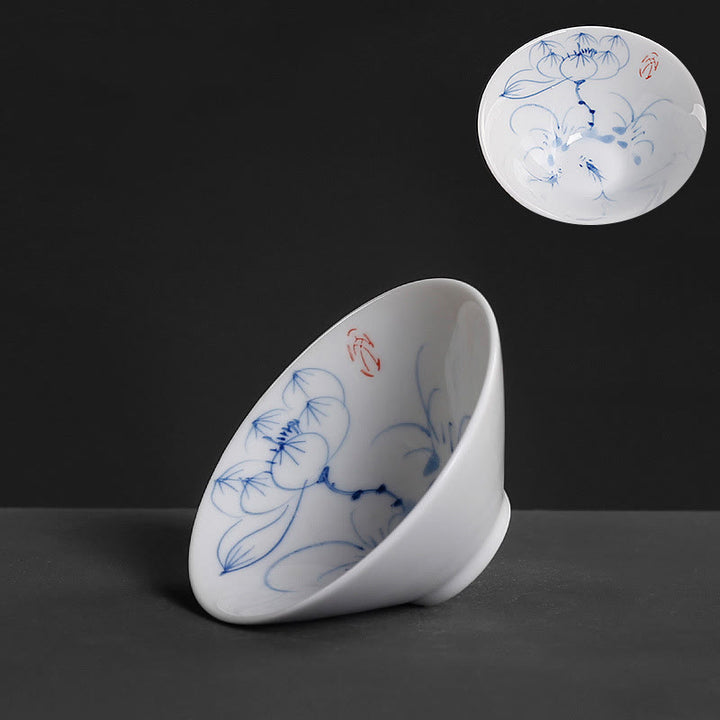 Buddha Stones Vintage Pflaume Orchidee Bambus Chrysantheme Lotus Koi Fisch Keramik Teetasse Kung Fu Teetassen