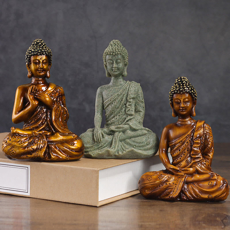 Buddha Stones, tibetische Meditation, betender Buddha, Gelassenheit, Kunstharz, Heimdekoration