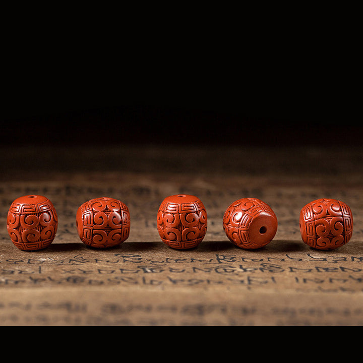 Armband „Buddha Stones“, natürliches Zinnober-Ebenholz, beruhigendes Segensarmband