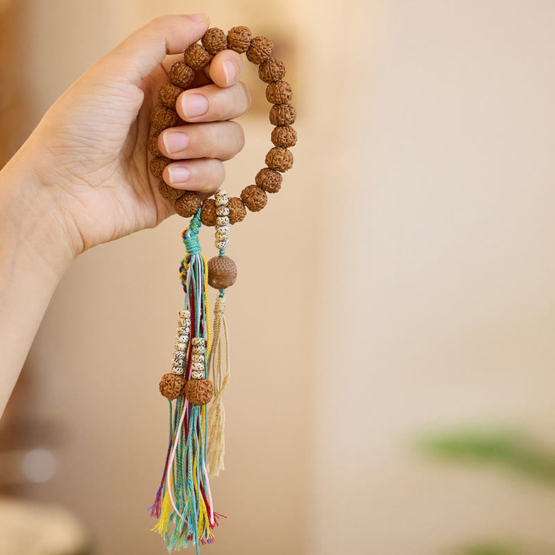 Buddha Stones Tibet Rudraksha Bodhi Samen Amulett Reichtum Glück Armband