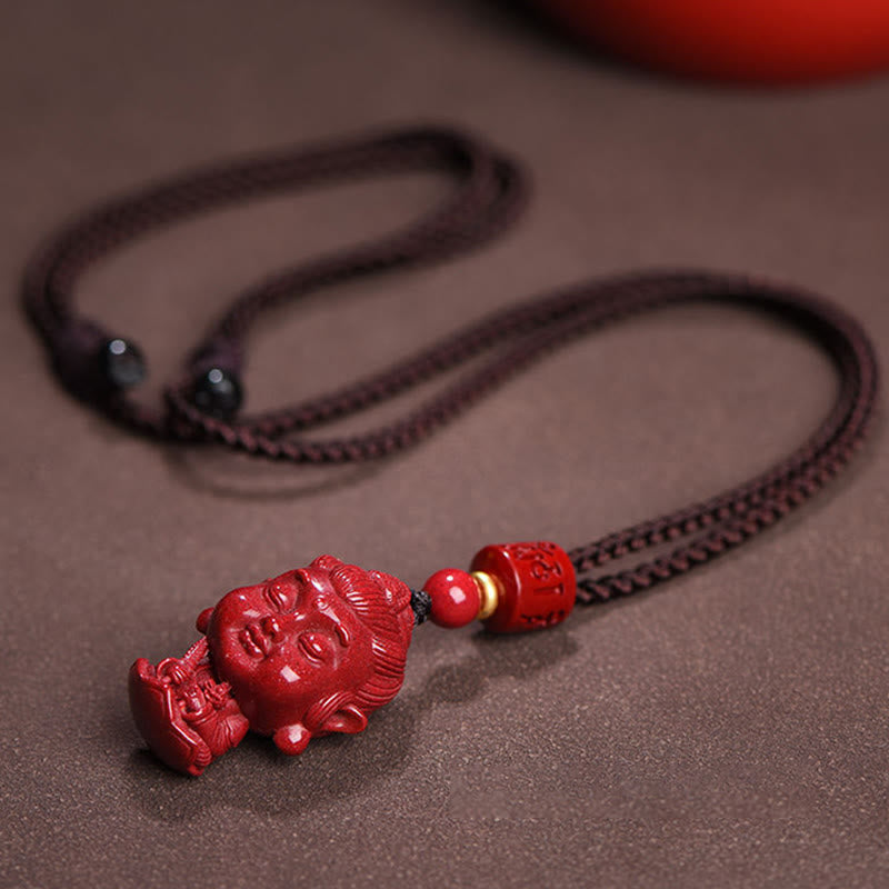 Buddha Stones, chinesisches Sternzeichen, Natal-Buddha, natürliches Zinnober-Amulett, halten böse Geister fern. Halsketten-Anhänger