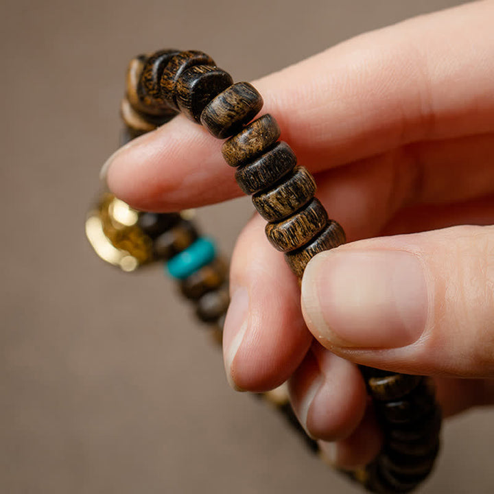 Agarwood Roter Achat Türkis Balance Kraft Armband