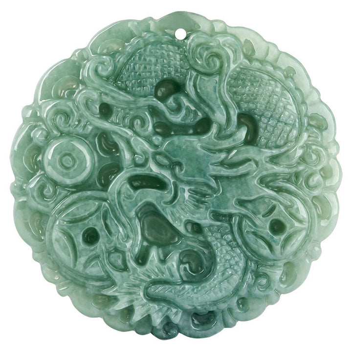 Buddha Stones Chinesisches Sternzeichen Drache Jade Fortune Halskette String Anhänger