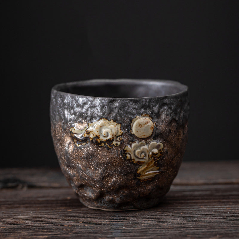 Buddha Stones, Lotus-Schote, Blatt, Blume, verheißungsvolle Wolken, Keramik-Teetasse, Kung-Fu-Teetasse