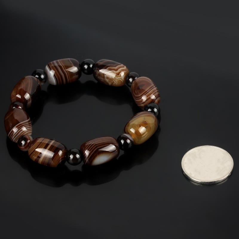 Buddha Stones Natürliches Sardonyx Courage Happiness Armband