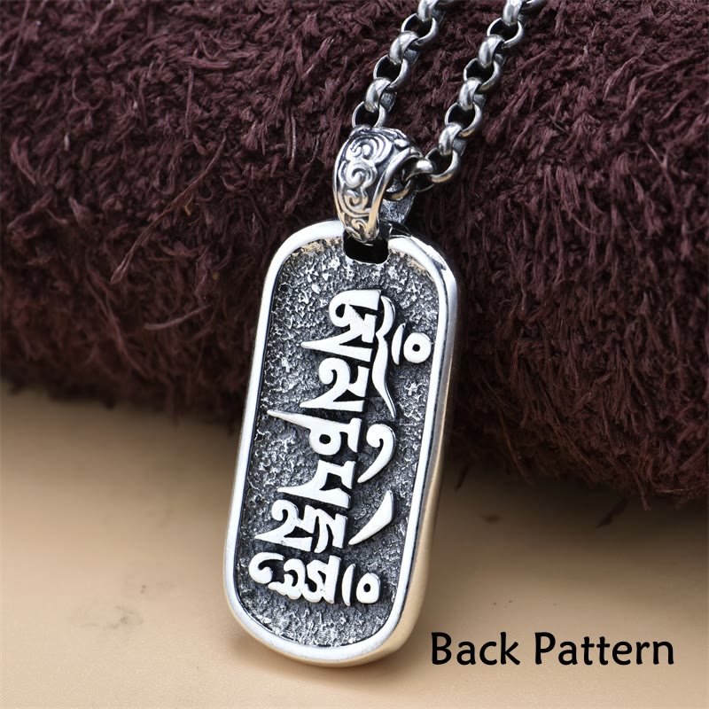 Buddha Stones 925 Sterling Silber Zakiram Göttin des Reichtums Om Mani Padme Hum Peace Halskette Anhänger