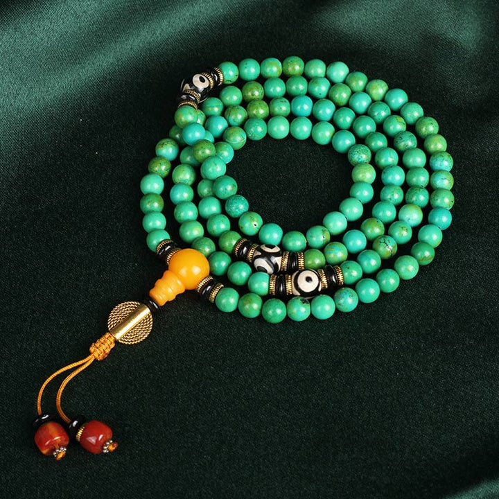 Tibetisches türkisfarbenes Mala-Balance-Halsketten-Armband