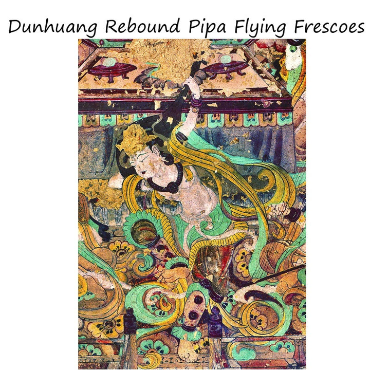 Buddha Stones Dunhuang Rebound Pipa Flying Frescoes Schal aus 100 % Maulbeerseide, erstklassiger Dunhuang-Schal der Güteklasse 6A