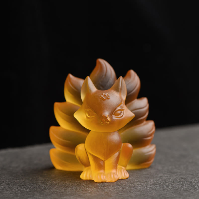 Buddha Stones Kleiner neunschwänziger Fuchs Erfolg Stärke Heimfigur Dekoration