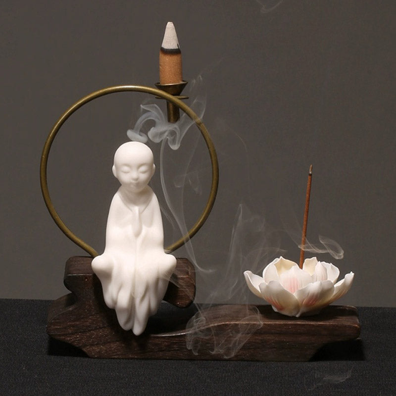 Buddha Stones Keramik Lotus Heilung Meditation Räuchergefäß Dekoration