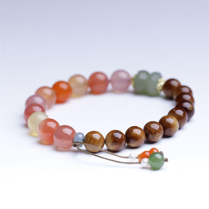 Buddha Stones Kuka-Samen-Yanyuan-Achat-Hetian-Jade-Armband zum Schutz des Reichtums