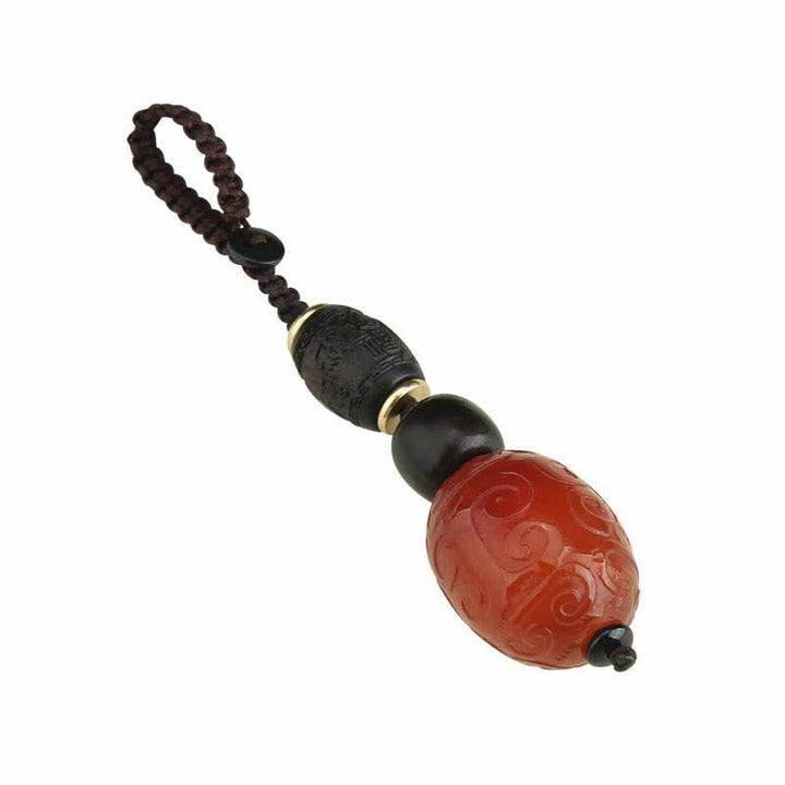 Buddha Stones Red Agate Green Agate Confidence Calm Schlüsselanhänger