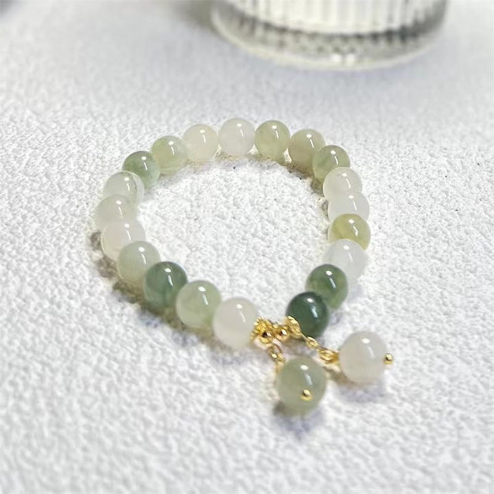 Buddha Stones, natürlicher Farbverlauf, Jade, Fülle, Glücksperlen-Charm-Armband