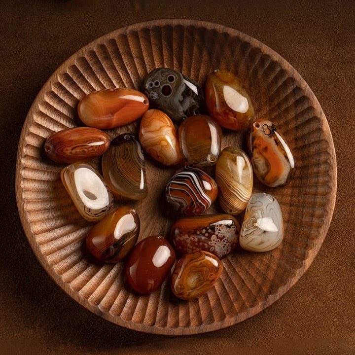 Buddha Stones Zufälliger Sedonyx-Stein-Positiv-Schlüsselanhänger