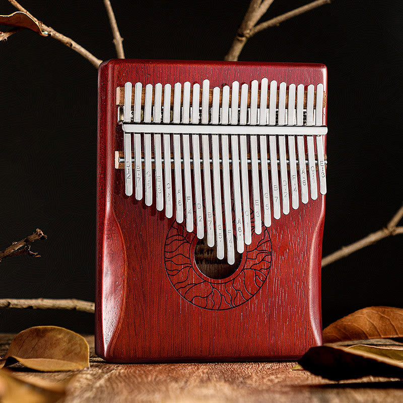 Buddha Stones Kalimba 17/21 Tasten Daumenklavier, Lotus-Design, tragbares Fingerklavier