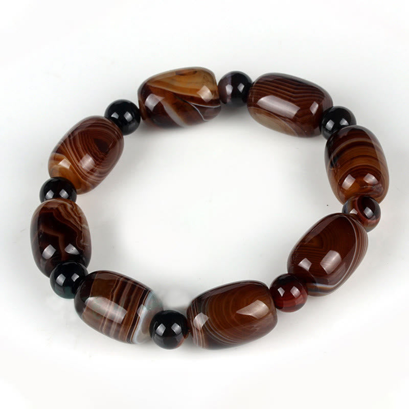 Buddha Stones Natürliches Sardonyx Courage Happiness Armband