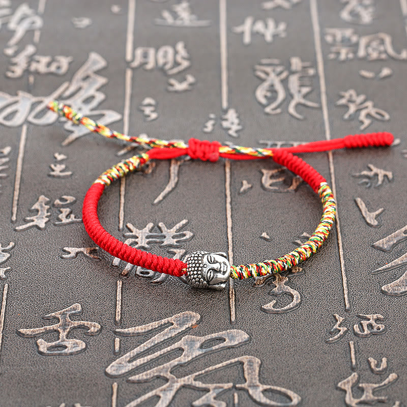 Buddha Stones Handgefertigtes buntes King-Kong-Knoten-Buddha-Serenity-Schnur-Armband