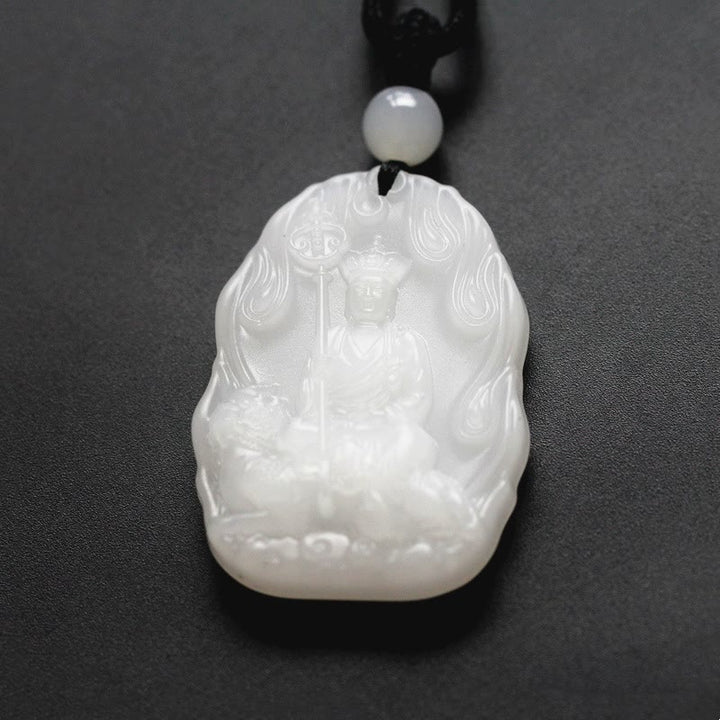 Buddha Stones Ksitigarbha Buddha Liuli Kristall Serenity Amulett Halskette Anhänger